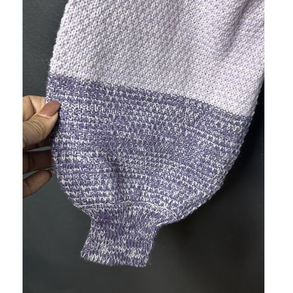 Zenana Lilac/Multi Colorblock Balloon Sleeve Knit Sweater Women's Large NWOT - Picture 8 of 8